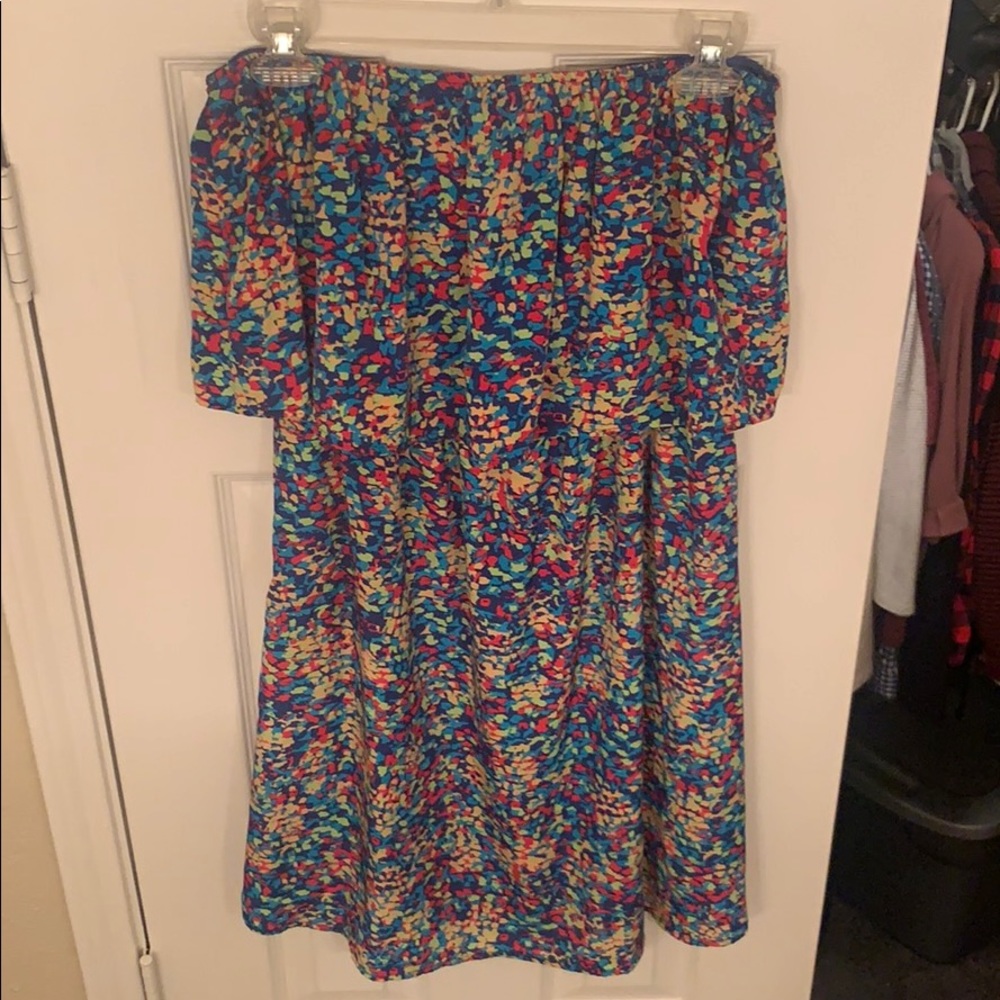 Multicolored strapless dress